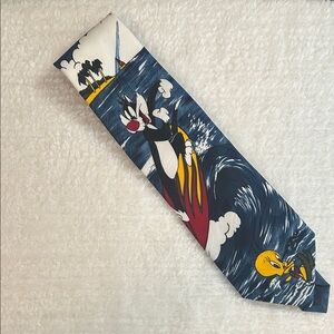 Hot Cakes Cartoon Character Tie - Blue and Yellow